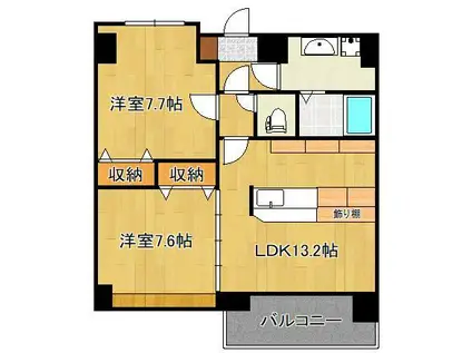 コンクルージョン・フォート(2LDK/2階)の間取り写真