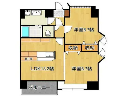 コンクルージョン・フォート(2LDK/2階)の間取り写真