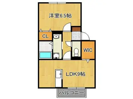 サンクラーズメゾンA棟(1LDK/2階)の間取り写真