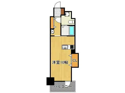 プレステージ・デル・エアポート(1DK/12階)の間取り写真