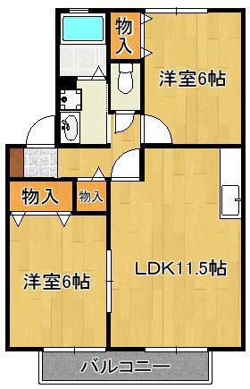 グランドメゾン(2LDK/1階)の間取り写真