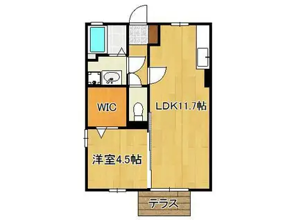 コンフォールS(1LDK/1階)の間取り写真