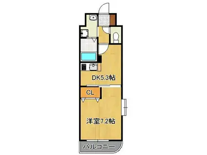 ハミングバード上吉田(1DK/1階)の間取り写真