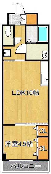 雅ビル(1LDK/1階)の間取り写真
