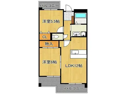 サンシティ・アヴァンテ(2LDK/3階)の間取り写真