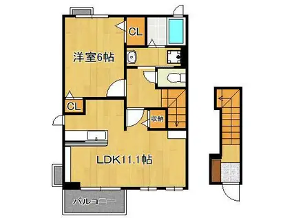 サン・リッチ(1LDK/2階)の間取り写真