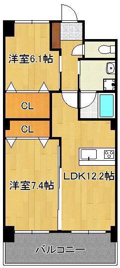 日豊本線 小波瀬西工大前駅 徒歩4分 10階建 築18年(2LDK/10階)の間取り写真