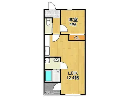 アネシス(1LDK/2階)の間取り写真