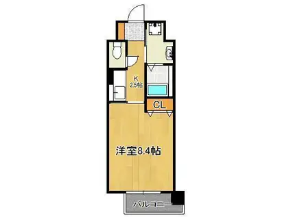 日豊本線 下曽根駅 徒歩12分 5階建 築15年(1K/3階)の間取り写真