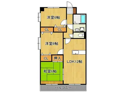 ミラドールF(3LDK/7階)の間取り写真