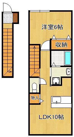 サンレミ葛原A(1LDK/2階)の間取り写真
