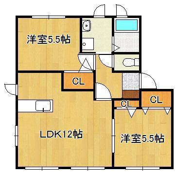 メゾンド・サンパティークA(2LDK/2階)の間取り写真