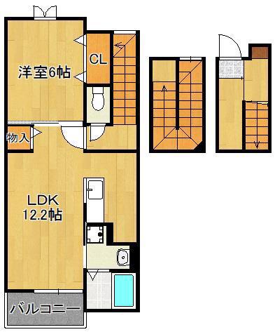 アルモニ-(1LDK/3階)の間取り写真