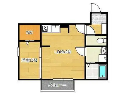 ラ ジュネス下曽根(1LDK/2階)の間取り写真