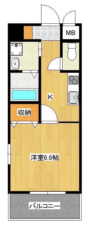 MDIミルファルコ下曽根駅前(1K/2階)の間取り写真