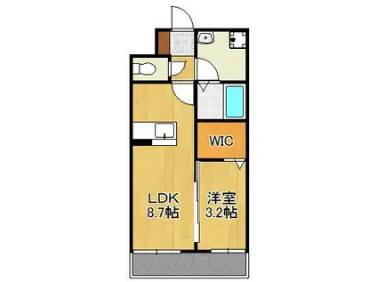 ラ・フィーエ上曽根(1LDK/1階)の間取り写真