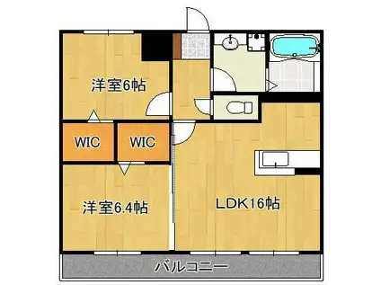 ラ・フィーエ上曽根(2LDK/1階)の間取り写真