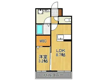 ラ・フィーエ上曽根(1LDK/3階)の間取り写真