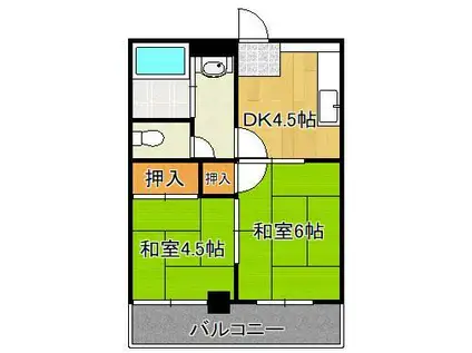 MDIマンション苅田駅前(2DK/5階)の間取り写真