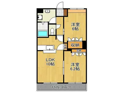 エクセルメゾン(2LDK/2階)の間取り写真