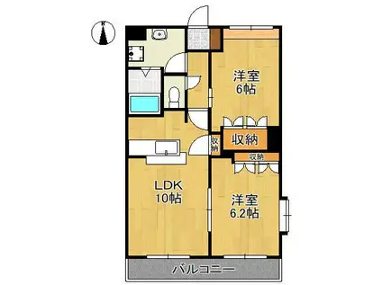 エクセルメゾン(2LDK/2階)の間取り写真