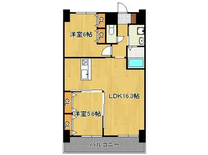 MDIシエルコンティーレ曽根北町(2LDK/8階)の間取り写真