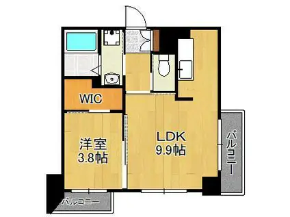 アクア葛原(1LDK/6階)の間取り写真