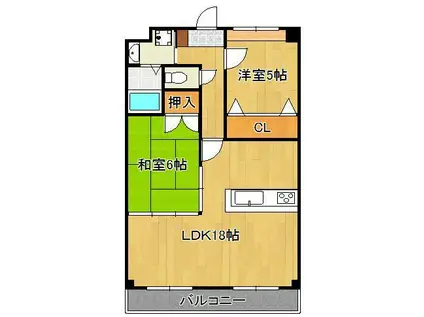 サンクス光(2LDK/2階)の間取り写真