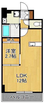 リバティ行橋(1LDK/1階)の間取り写真