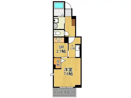 シエロ.ガーデン.ツダB(1SK/1階)の間取り写真