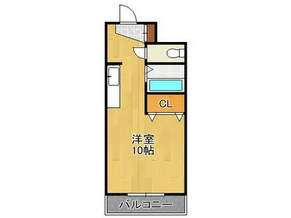ロイヤルグリーンハイツ(ワンルーム/3階)の間取り写真