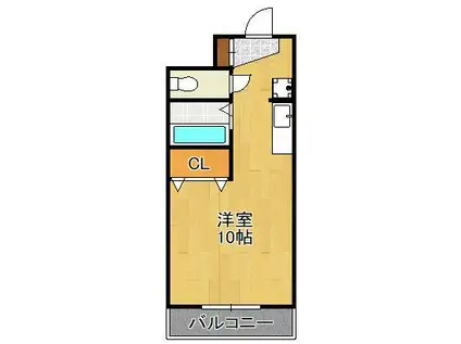 ロイヤルグリーンハイツ(ワンルーム/5階)の間取り写真