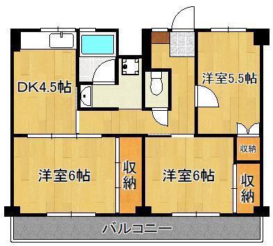 ビレッジハウス沼小柳 2号棟(3DK/1階)の間取り写真