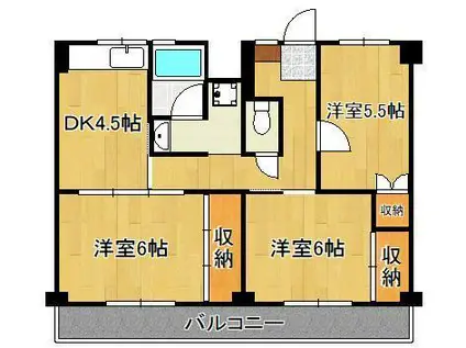 ビレッジハウス沼小柳 3号棟(3DK/1階)の間取り写真
