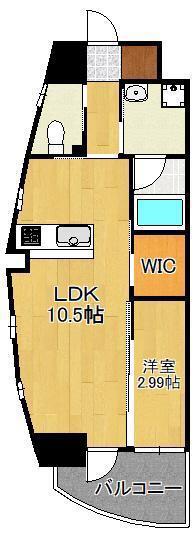 ラフィーネ上葛原(1LDK/6階)の間取り写真