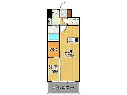 メディクレスト(1LDK/6階)の間取り写真