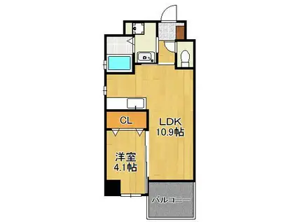 ラグーナ田原新町(1LDK/4階)の間取り写真