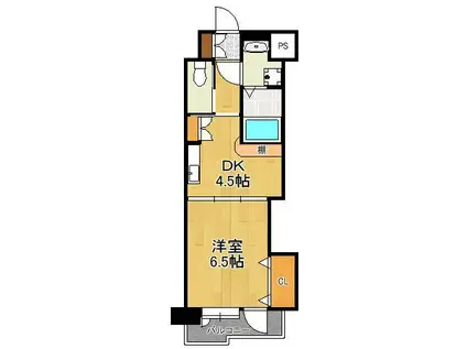 プレステージ・デル・さくら(1DK/7階)の間取り写真