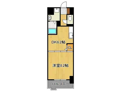 エヴァーグリーンO(1DK/7階)の間取り写真