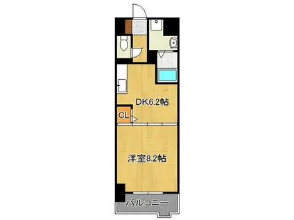 エヴァーグリーンO(1DK/5階)の間取り写真