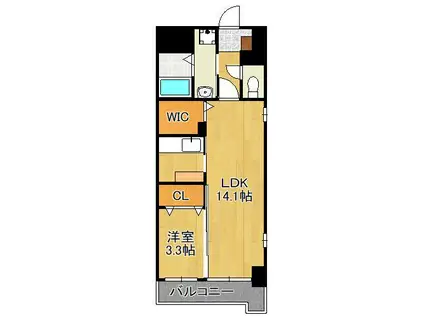 エヴァーグリーンO(1LDK/5階)の間取り写真