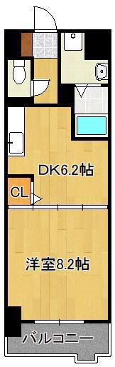 エヴァーグリーンO(1DK/2階)の間取り写真