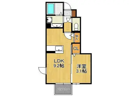 CEREZO.ONE(1LDK/1階)の間取り写真