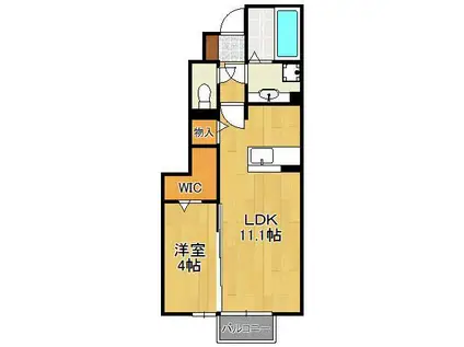 HNS D-ROOM IN 楡(1LDK/1階)の間取り写真