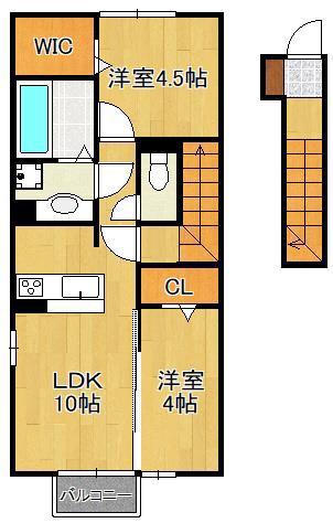 HNS D-ROOM IN 楡(2LDK/2階)の間取り写真