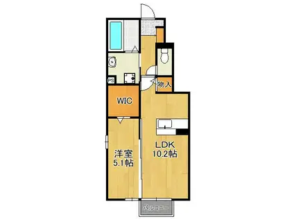 クラポンテMⅡ(1LDK/1階)の間取り写真
