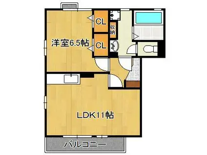 ヴィオラ(1LDK/1階)の間取り写真