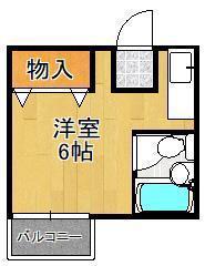 アロー安部山(ワンルーム/4階)の間取り写真