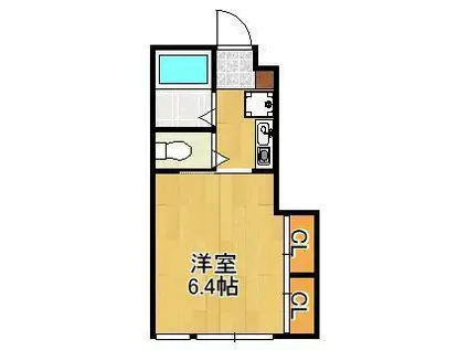 DEAR津田 B棟(1K/1階)の間取り写真