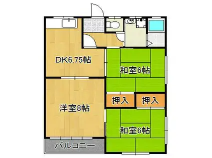 レグルスNUKI(3DK/2階)の間取り写真